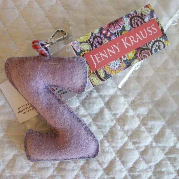 New JENNY KRAUSS Handmade Peru Embroidered Stitched “Z” Key Chain - Picture 5 of 6